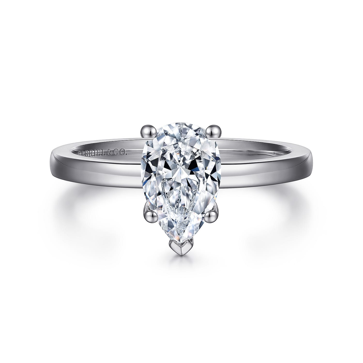 Paula - 14K White Gold Pear Shape Diamond Engagement Ring