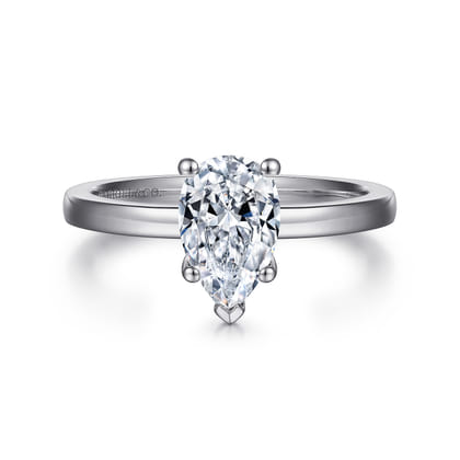 Paula - 14K White Gold Pear Shape Diamond Engagement Ring