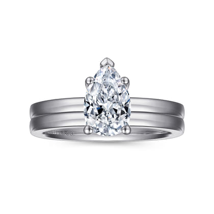 Paula - 14K White Gold Pear Shape Diamond Engagement Ring