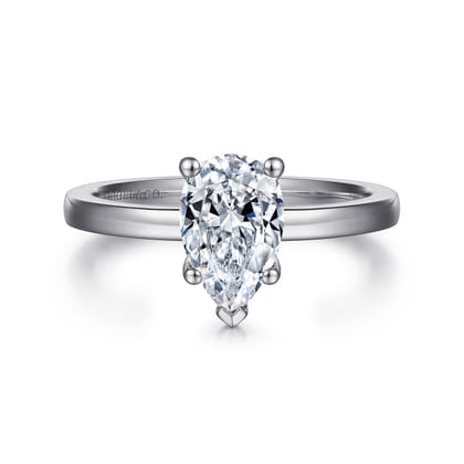 Paula - 14K White Gold Pear Shape Diamond Engagement Ring