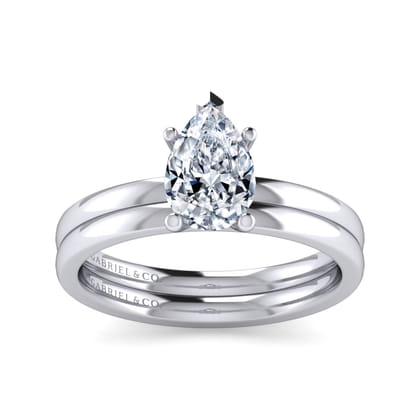 Paula - 14K White Gold Pear Shape Diamond Engagement Ring