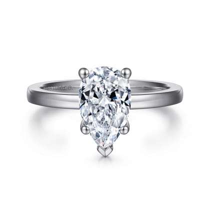 Paula - 14K White Gold Pear Shape Diamond Engagement Ring