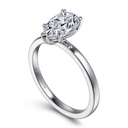 Paula - 14K White Gold Pear Shape Diamond Engagement Ring