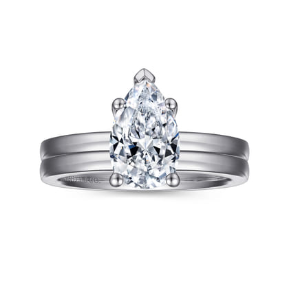 Paula - 14K White Gold Pear Shape Diamond Engagement Ring