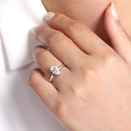 Paula - 14K White Gold Pear Shape Diamond Engagement Ring