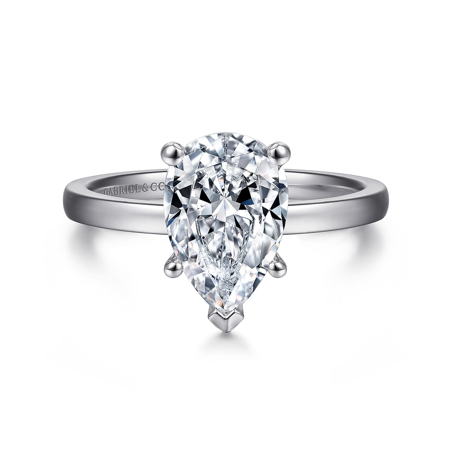 Paula - 14K White Gold Pear Shape Diamond Engagement Ring