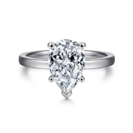 Paula - 14K White Gold Pear Shape Diamond Engagement Ring