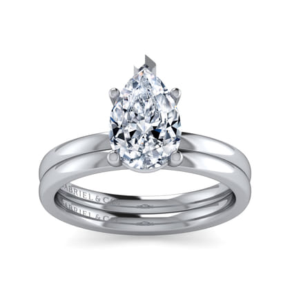 Paula - 14K White Gold Pear Shape Diamond Engagement Ring
