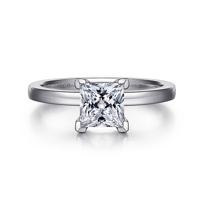 Paula - 14K White Gold Princess Cut Diamond Engagement Ring