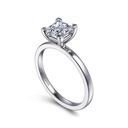 Paula - 14K White Gold Princess Cut Diamond Engagement Ring