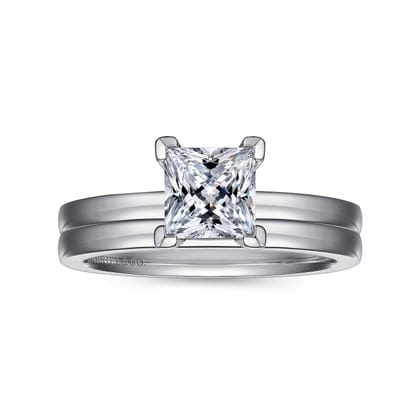 Paula - 14K White Gold Princess Cut Diamond Engagement Ring