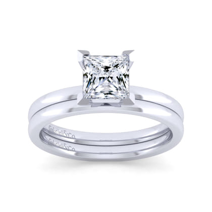 Paula - 14K White Gold Princess Cut Diamond Engagement Ring