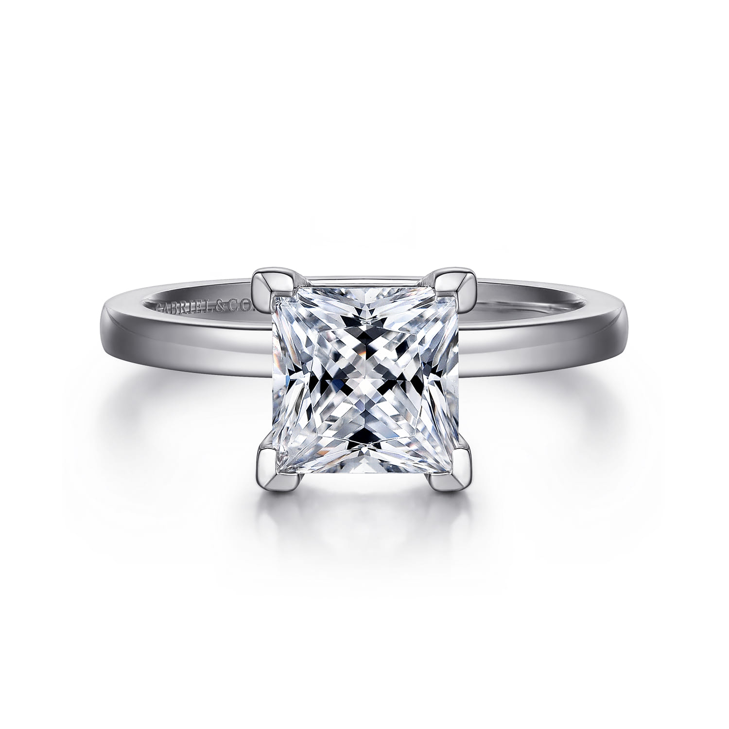 Paula - 14K White Gold Princess Cut Diamond Engagement Ring