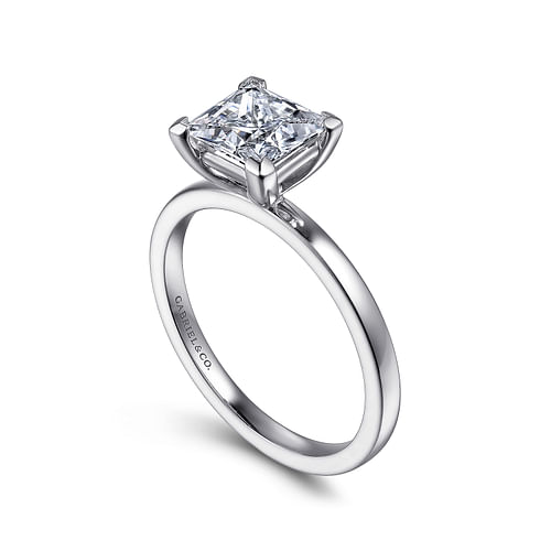 Paula - 14K White Gold Princess Cut Diamond Engagement Ring - Shot 3