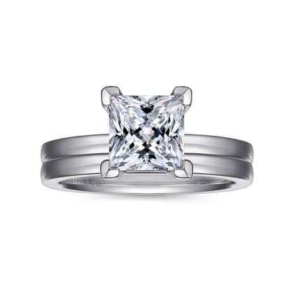 Paula - 14K White Gold Princess Cut Diamond Engagement Ring