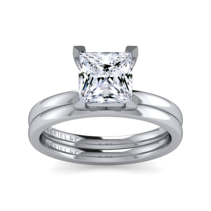 Paula - 14K White Gold Princess Cut Diamond Engagement Ring