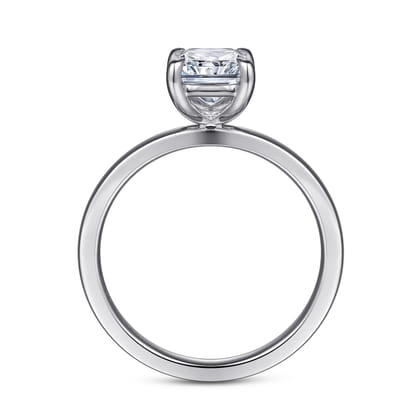 Paula - 14K White Gold Rectangular Radiant Cut Diamond Engagement Ring