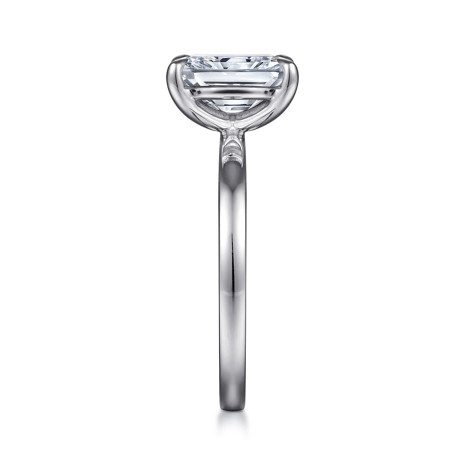 Paula - 14K White Gold Rectangular Radiant Cut Diamond Engagement Ring
