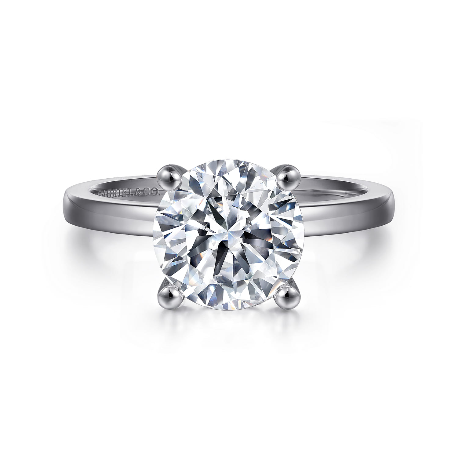 Paula - 14K White Gold Round Diamond Engagement Ring