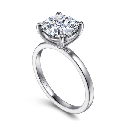 Paula - 14K White Gold Round Diamond Engagement Ring