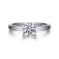 Paula - 14K White Gold Round Diamond Engagement Ring