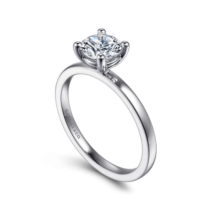 Paula - 14K White Gold Round Diamond Engagement Ring