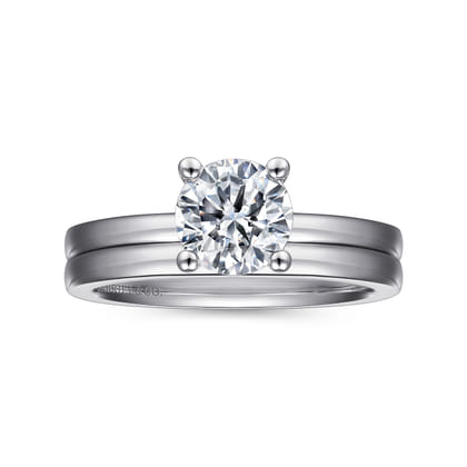 Paula - 14K White Gold Round Diamond Engagement Ring