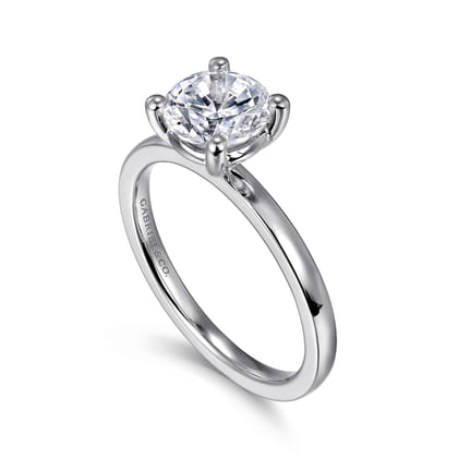 Paula - 14K White Gold Round Diamond Engagement Ring