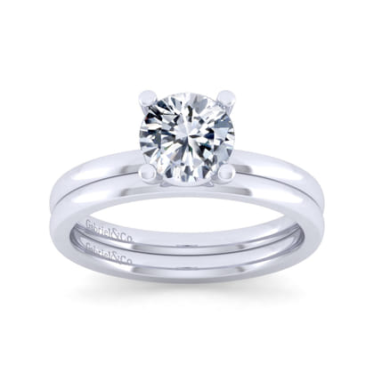 Paula - 14K White Gold Round Diamond Engagement Ring