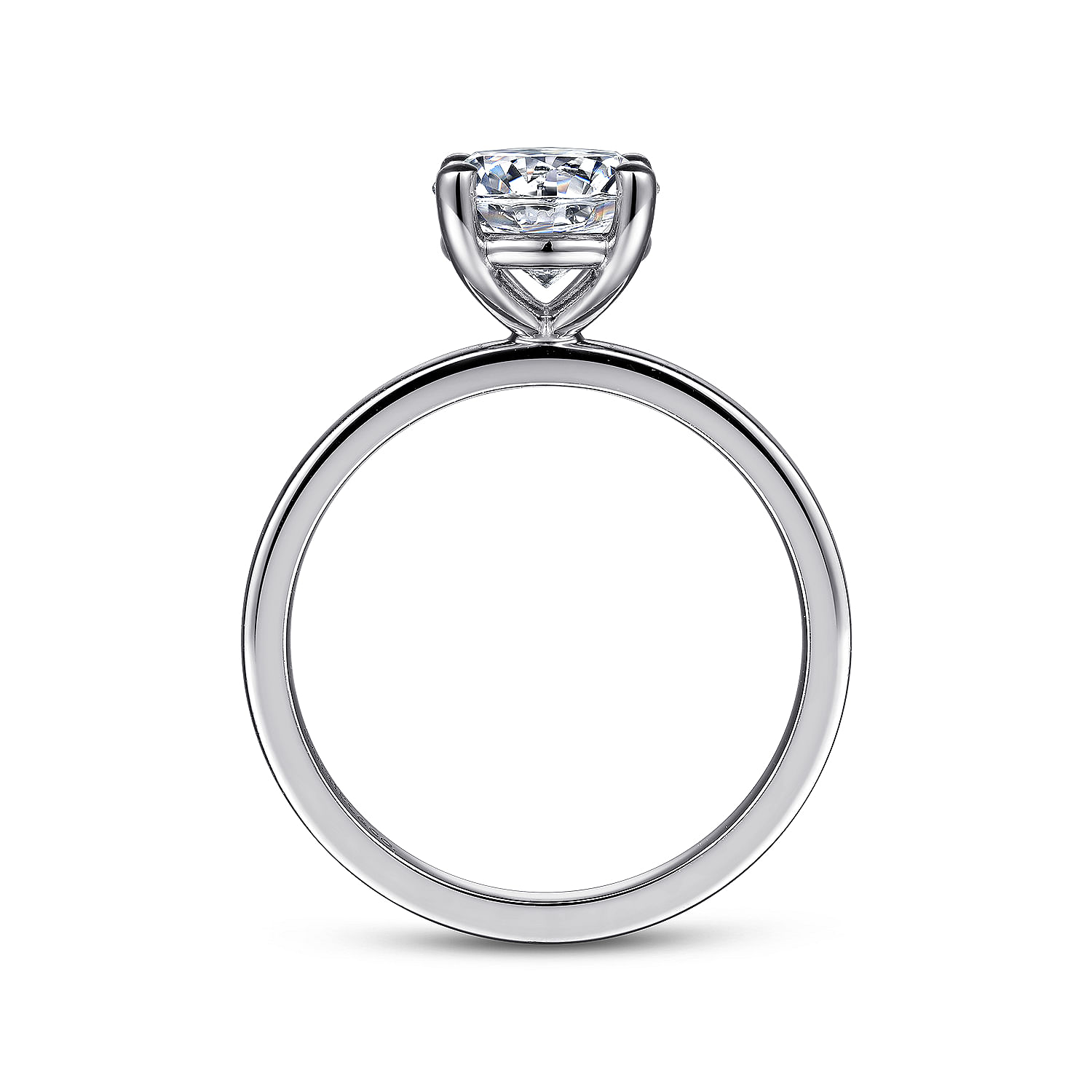 Paula - 14K White Gold Round Diamond Engagement Ring - Shot 2