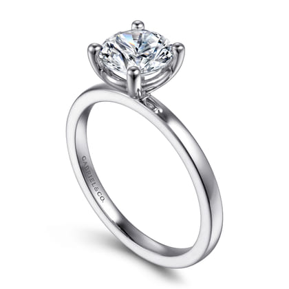 Paula - 14K White Gold Round Diamond Engagement Ring