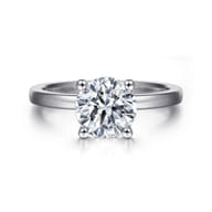 Paula - 14K White Gold Round Diamond Engagement Ring