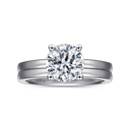 Paula - 14K White Gold Round Diamond Engagement Ring