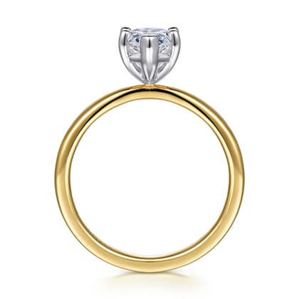 Paula - 14K White-Yellow Gold Marquise Diamond Engagement Ring