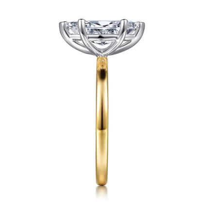 Paula - 14K White-Yellow Gold Marquise Diamond Engagement Ring
