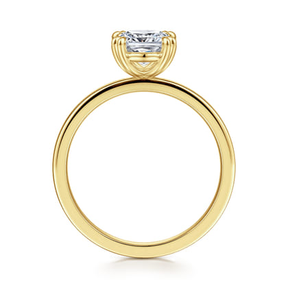 Paula - 14K Yellow Gold Cushion Cut Diamond Engagement Ring