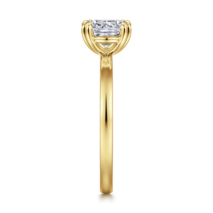 Paula - 14K Yellow Gold Cushion Cut Diamond Engagement Ring