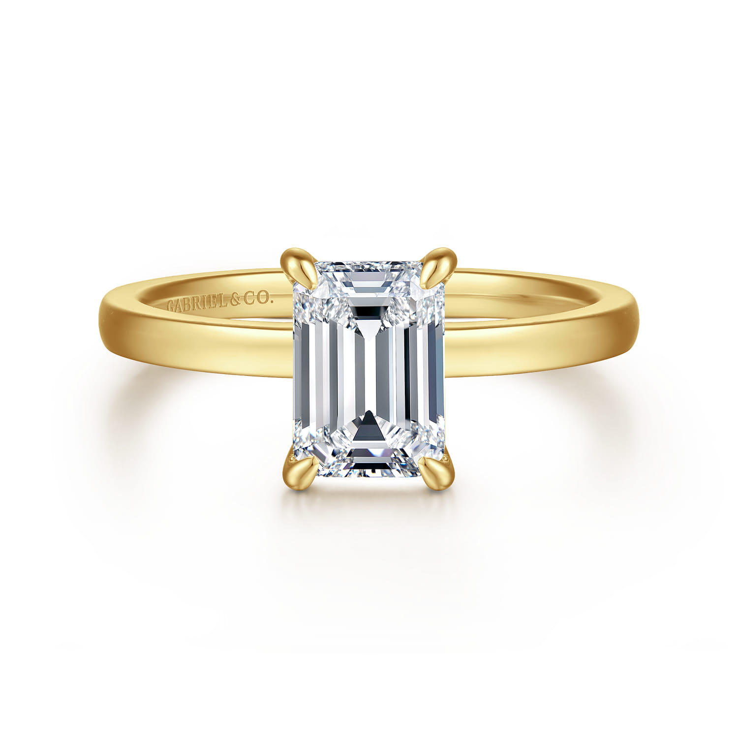 Paula - 14K Yellow Gold Emerald Cut Diamond Diamond Engagement Ring
