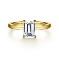 14K Yellow Gold Emerald Cut Diamond Diamond Engagement Ring