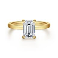 Paula - 14K Yellow Gold Emerald Cut Diamond Diamond Engagement Ring