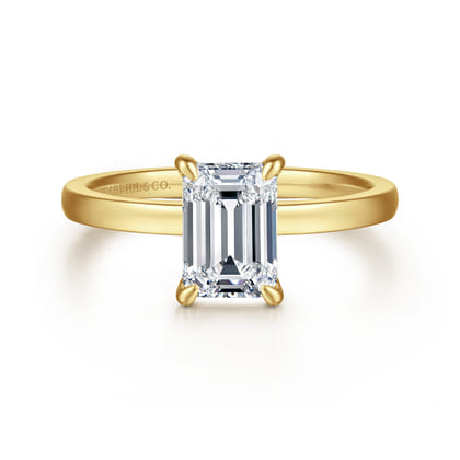 Paula - 14K Yellow Gold Emerald Cut Diamond Diamond Engagement Ring