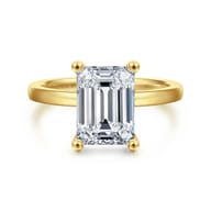 Paula - 14K Yellow Gold Emerald Cut Diamond Engagement Ring
