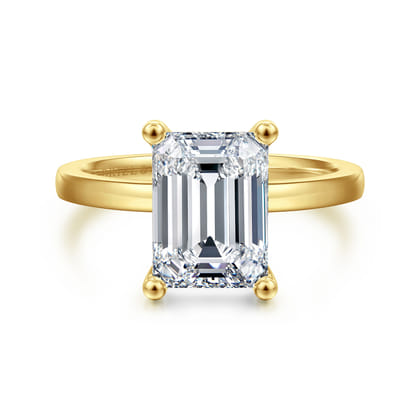 Paula - 14K Yellow Gold Emerald Cut Diamond Engagement Ring