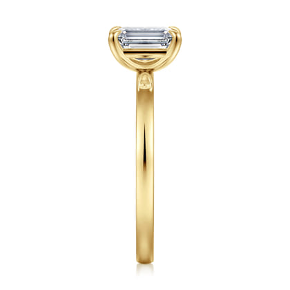Paula - 14K Yellow Gold Emerald Cut Diamond Engagement Ring