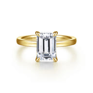 Paula - 14K Yellow Gold Emerald Cut Diamond Engagement Ring