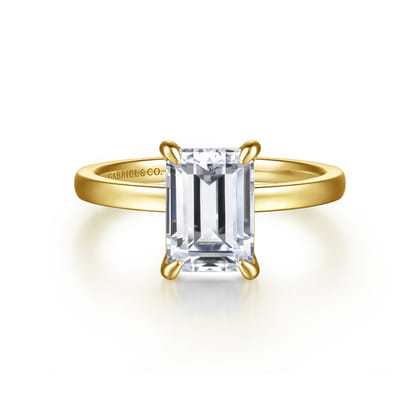 Paula - 14K Yellow Gold Emerald Cut Diamond Engagement Ring