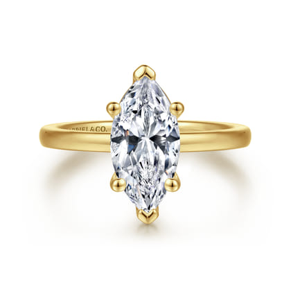 Paula - 14K Yellow Gold Marquise Shape Diamond Engagement Ring