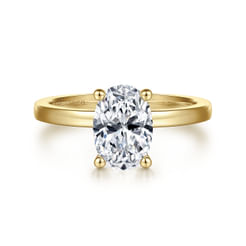 14K Yellow Gold Oval Diamond Engagement Ring