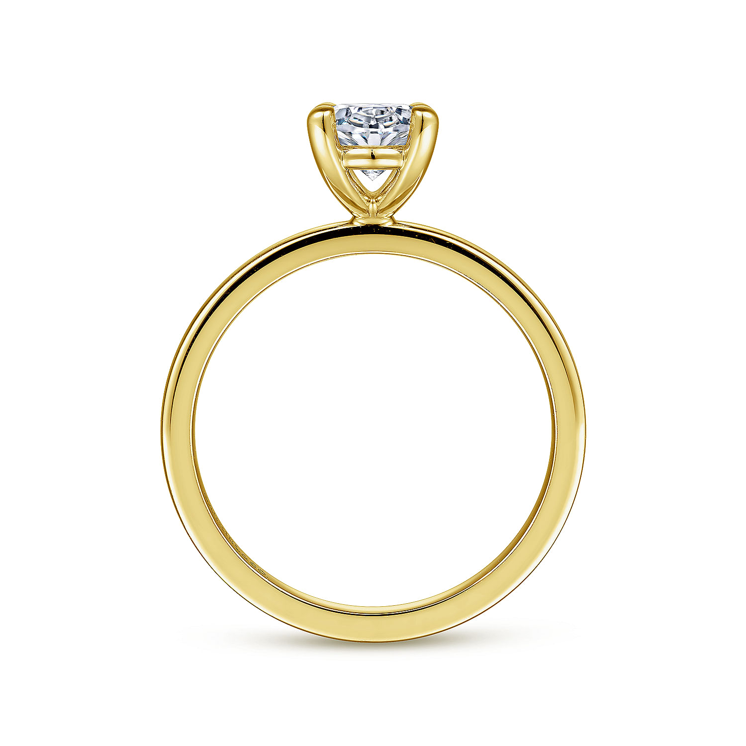 Paula - 14K Yellow Gold Oval Diamond Engagement Ring - Shot 2