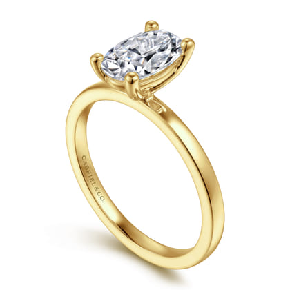 Paula - 14K Yellow Gold Oval Diamond Engagement Ring